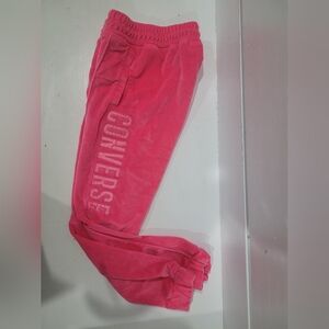 Converse GIRLS Velor Track Pants Sz 10-12yrs Hot Pink.